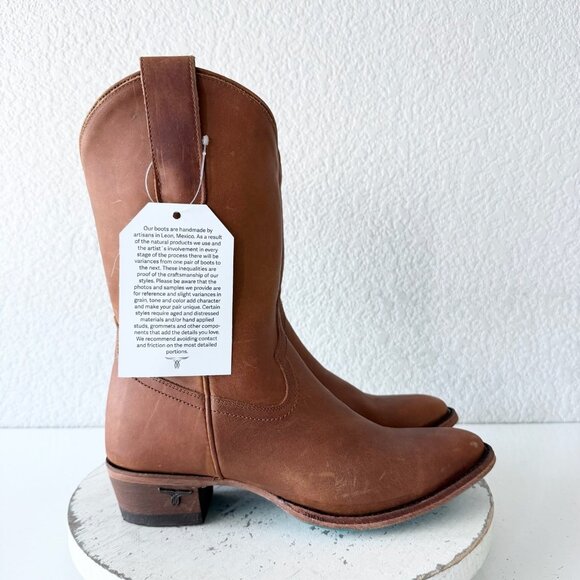 Lane PLAIN JANE Midi Boots Womens Cowboy 8 Western Terracotta Leather Short Boot - Picture 2 of 11